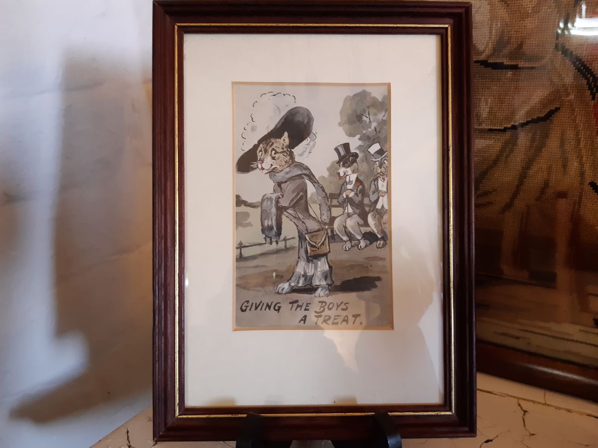 ''Louis Wain'' Watercolour, Giving The Boys A Treat